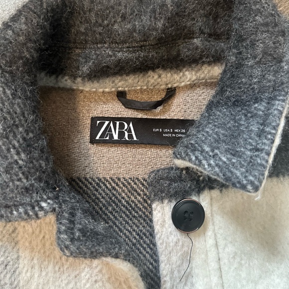Zara Wool Plaid Shacket - Picture 2 of 3